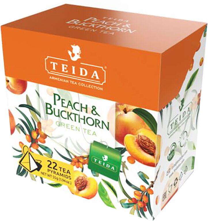 Чай зеленый "Teida Peach & Buckthorn" 22*2.5г