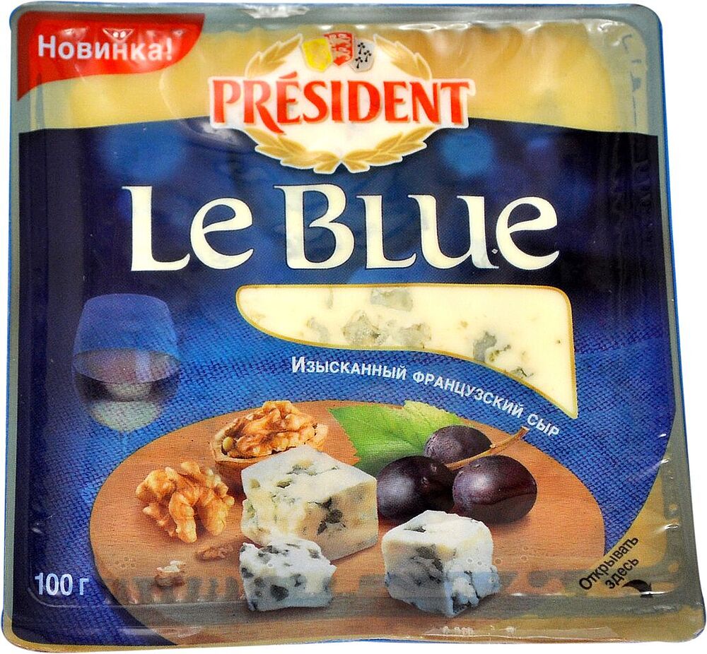 Сыр с плесенью "President Le Blue" 100г, жирность: 50%