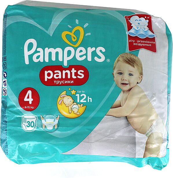 Panty - diapers "Pampers N4" 9-15kg, 30pcs
