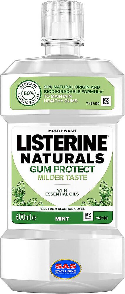 Ополаскиватель для полости рта "Listerine Naturals Gum Protect" 600мл