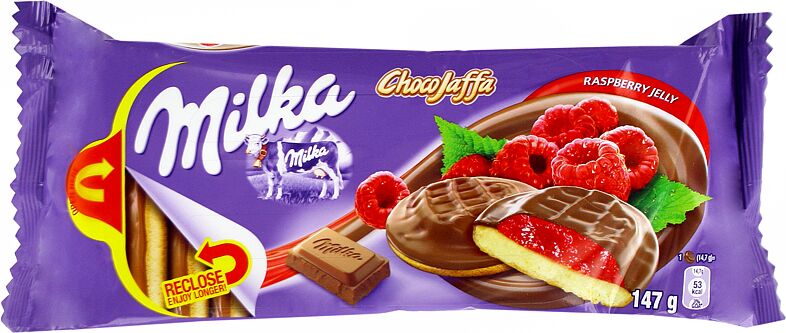 Печенье с малиновым желе "Milka Choco Jaffa" 147г