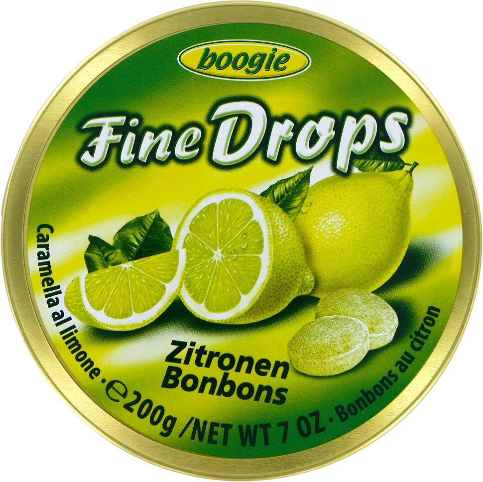 Fruit drops "Boogie Fine Drops" 200g Lemon