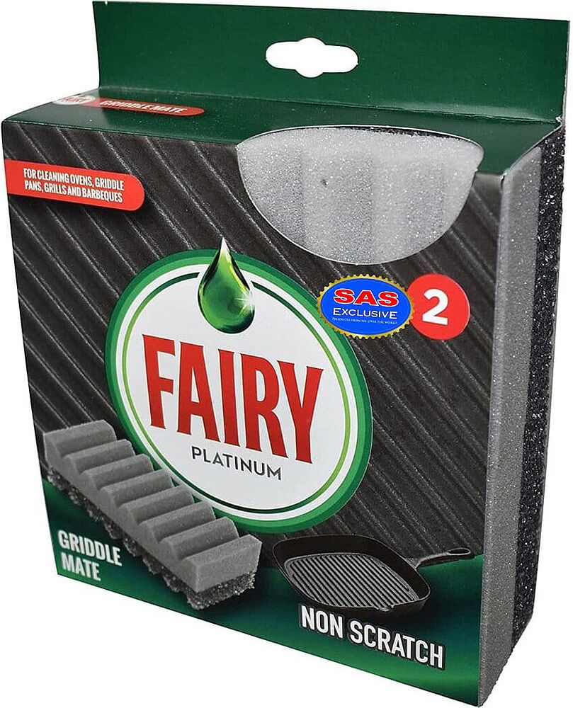 Губка для мытья посуды "Fairy Platinum" 2 шт
