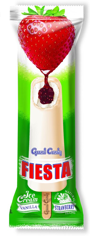 Мороженое с клубничной начинкой "Гранд Кенди Фиеста" 60г