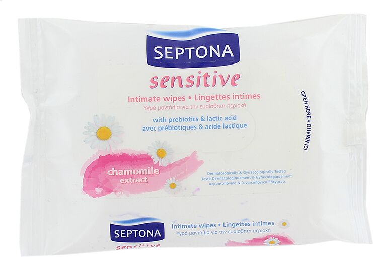 Салфетки влажные "Septona Sensitive" 15шт.