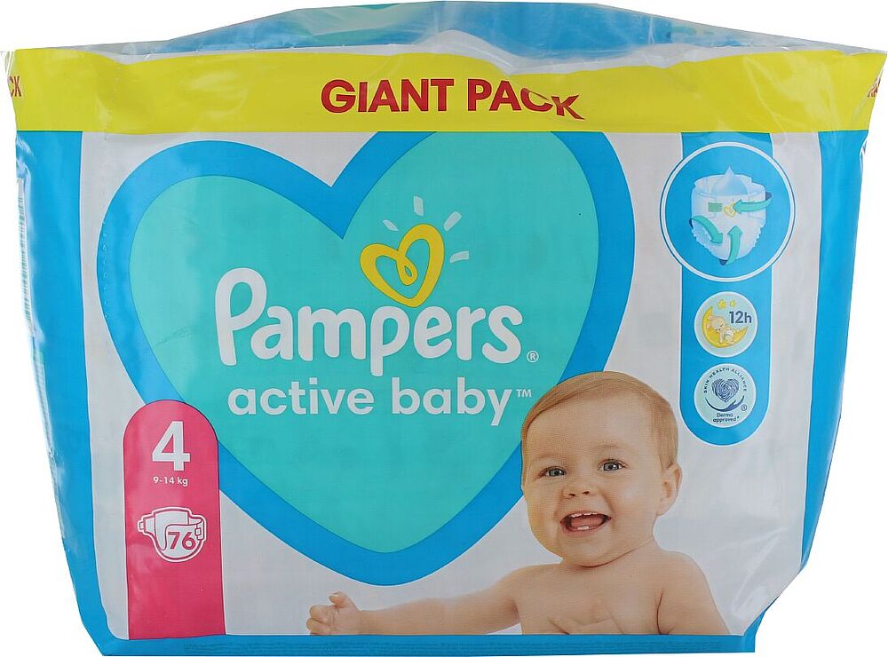 Diapers "Pampers Active Baby N4" 9-14 kg, 76pcs.