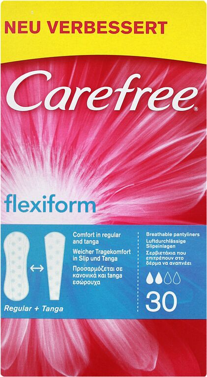 Ежедневные прокладки "Carefree FlexiForm" 30шт 