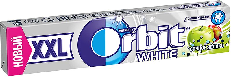 Жевательная резинка "Orbit White XXL" 20.4г  Яблоко 