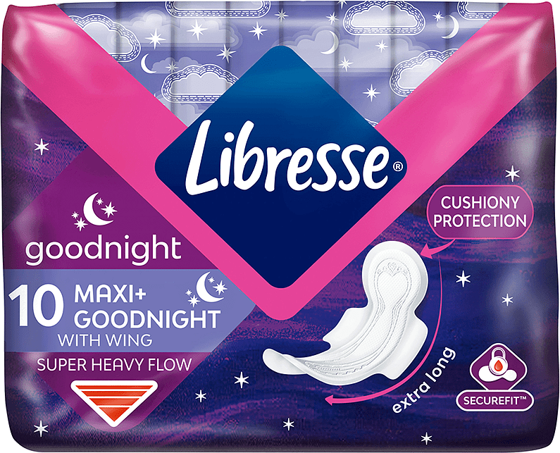 Прокладки "Libresse Maxi Goodnight" 10шт