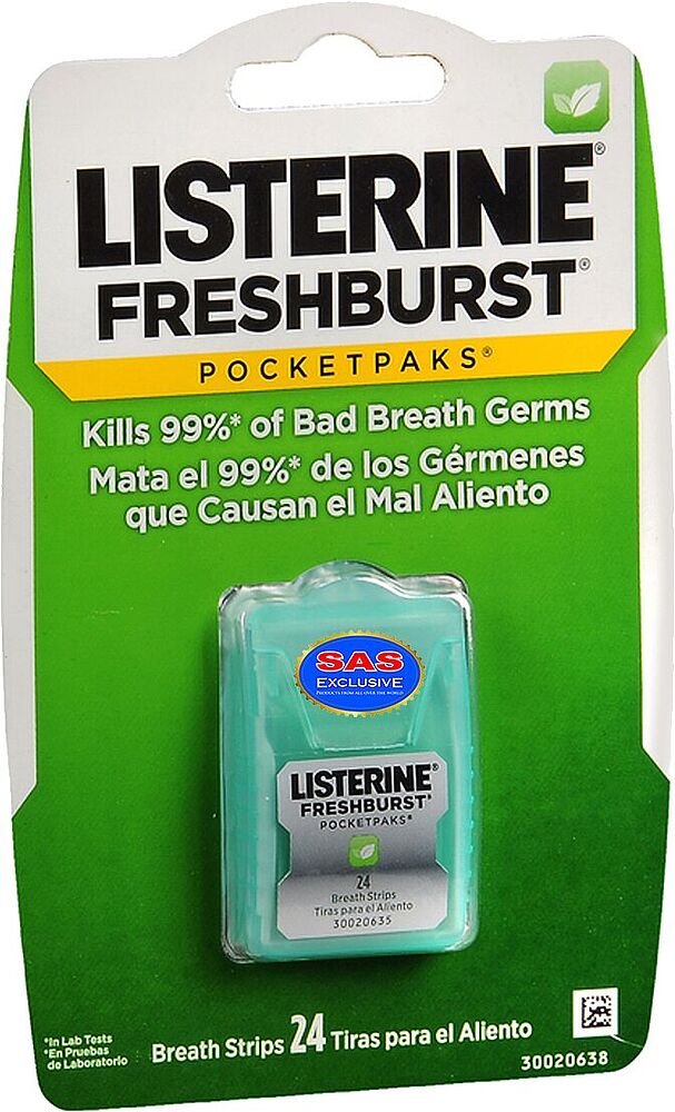 Полоски для освежения дыхания "Listerine" 24 шт.