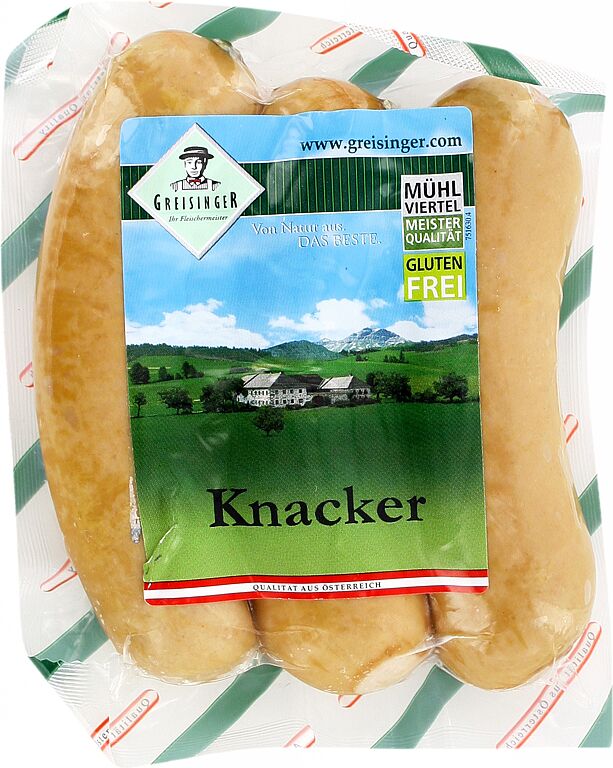 Gluten free sardelka "Greisinger Knacker" 450g 