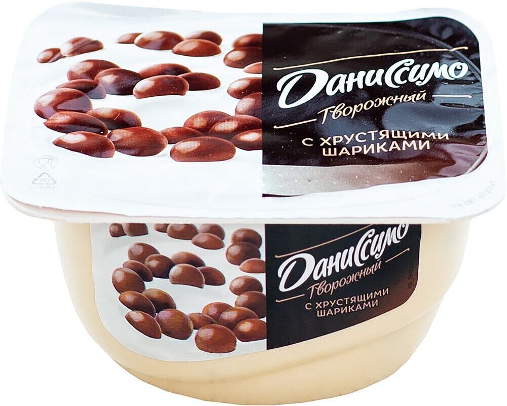 Творожный  продукт с хрустящими шарикамаи "Danone Даниссимо" 130г, жирность: 7.2%