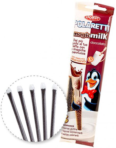 Drinking straws "Dolfin Polaretti Magic Milk" 5×6g