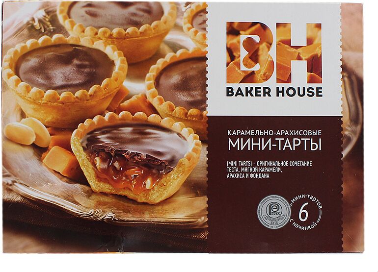 Мини-тарты с карамельно-арахисовой начинкой "Baker House" 240г
