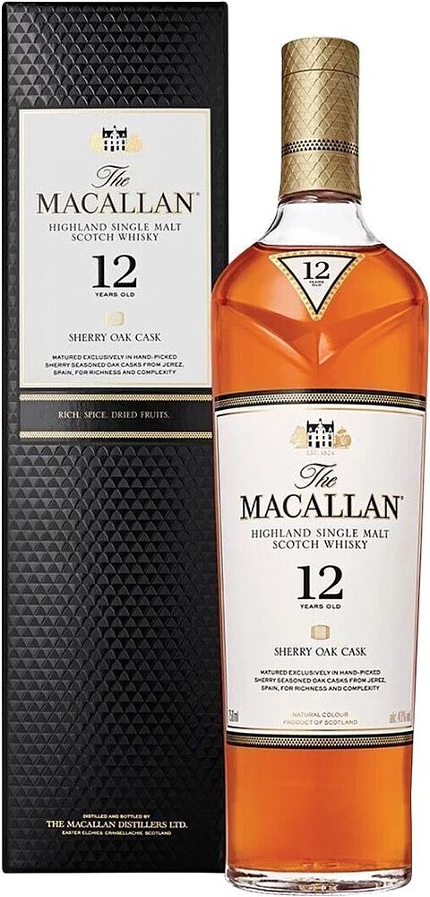 Виски "Macallan 12 Sherry Oak Cask" 0.7л