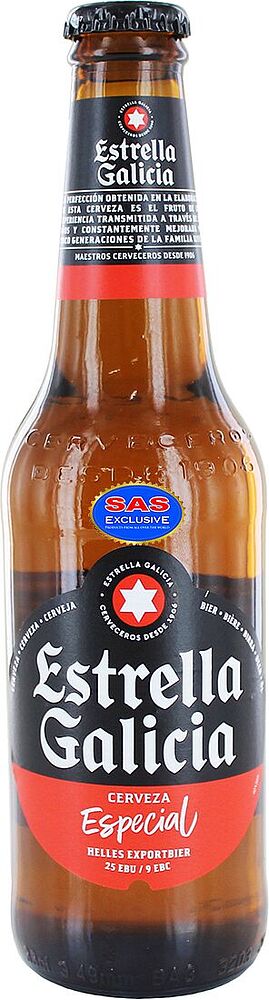 Пиво "Estrella Galicia Especial" 0.33л
