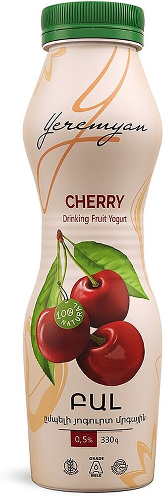 Drinking yoghurt cherry "Yeremyan Products" 330g, richness: 0.5%