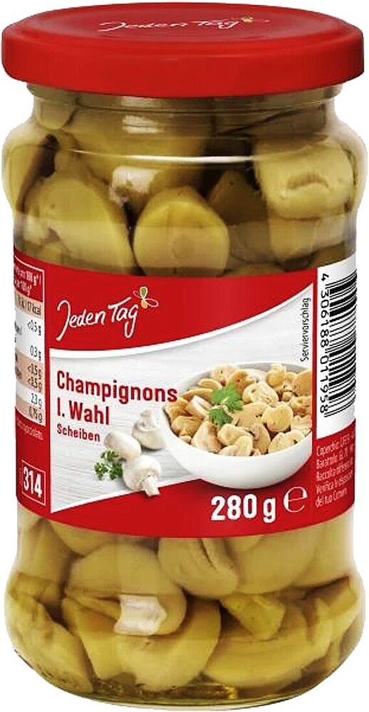 Marinated champignons sliced "Jeden Tag" 280g
